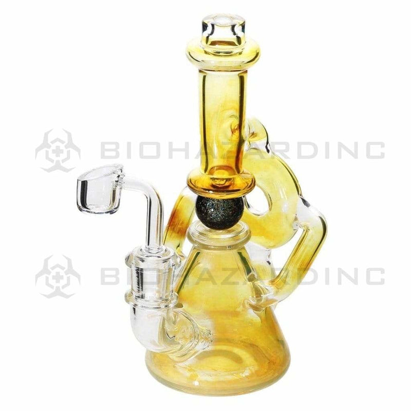 Biohazard Inc Glass Dab Rig Ball Spindle Recycler Banger Hanger Beaker w/ Banger - Fume