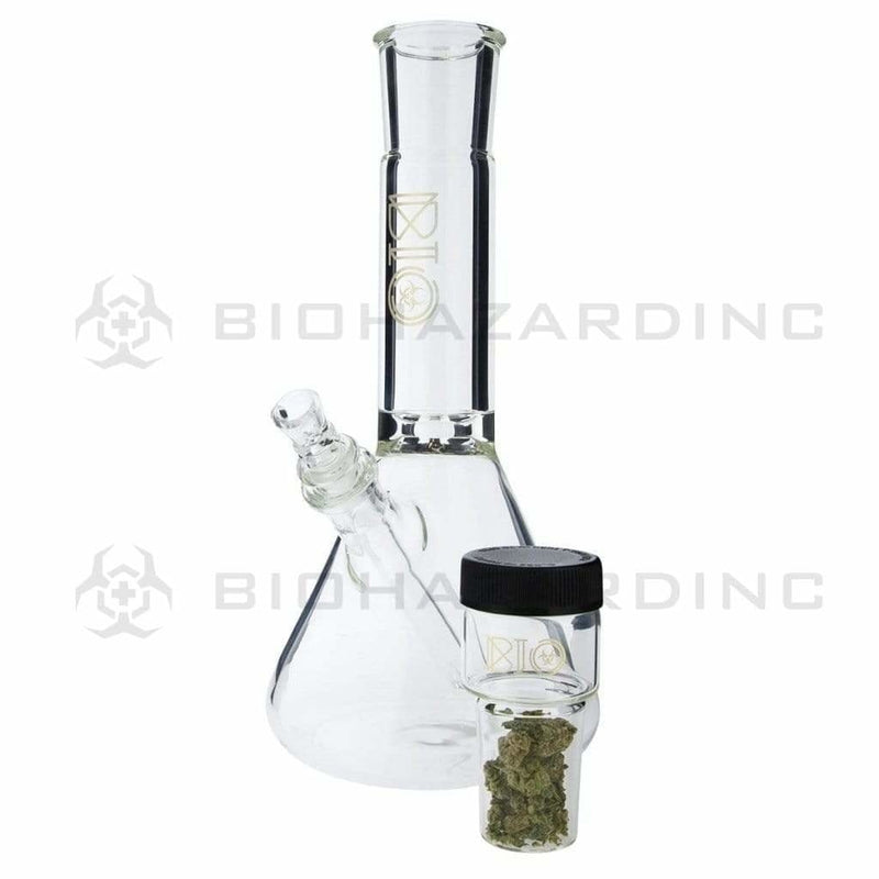 Bio Glass Glass Bong 12" BIO TEK 7mm Beaker + Detachable Nug Jar