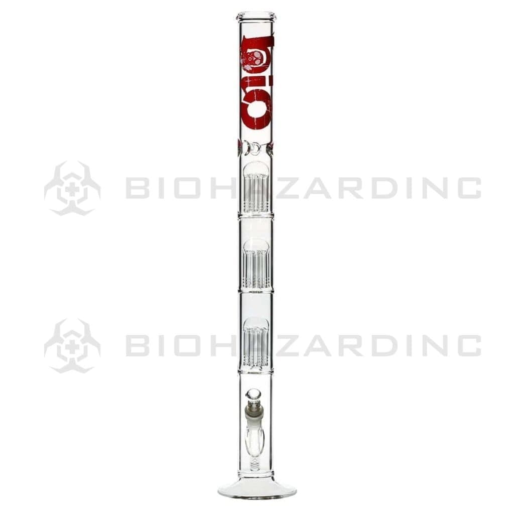 Bio Glass Glass Bong 26" BIO Triple Tree Straight Water Pipe - Red Logo