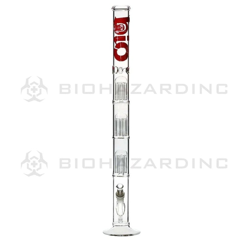 Bio Glass Glass Bong 26" BIO Triple Tree Straight Water Pipe - Red Logo