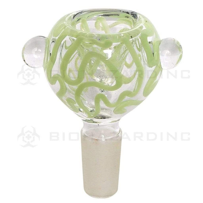 Biohazard Inc 14mm Bowl 14mm Clear Slime Stripes Bowl 5 pack