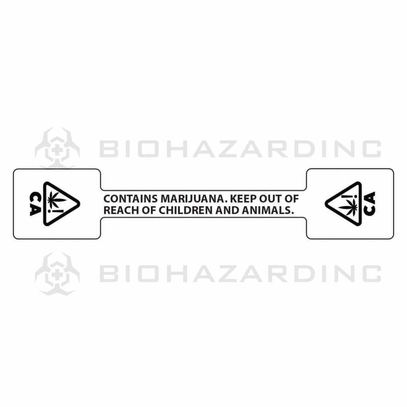 Biohazard Inc Compliance Labels CA Tamper Evident Labels - 0.5" x 2.75" - 1000 Count