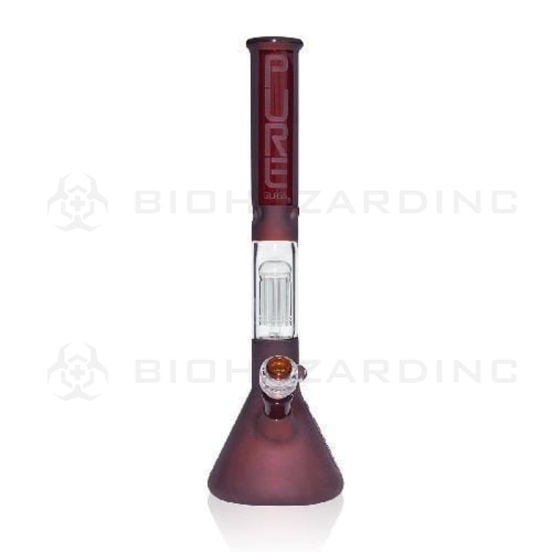 Biohazard Inc Glass Bong 18" PURE Beaker w/ 10 Arm Tree Perc - Amber Frost