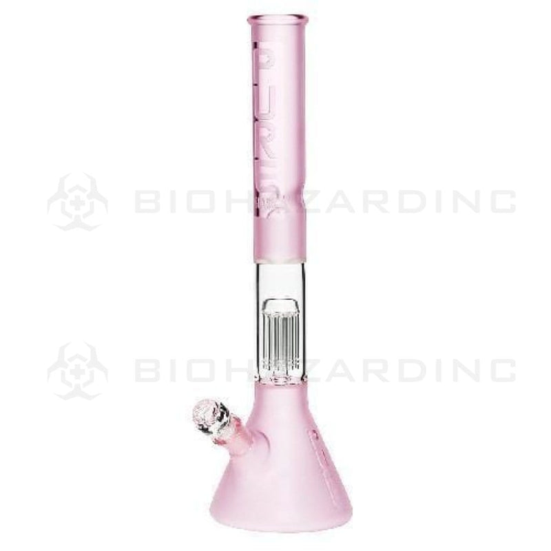 Biohazard Inc Glass Bong 18" PURE Beaker w/ 10 Arm Tree Perc - Pink Frost