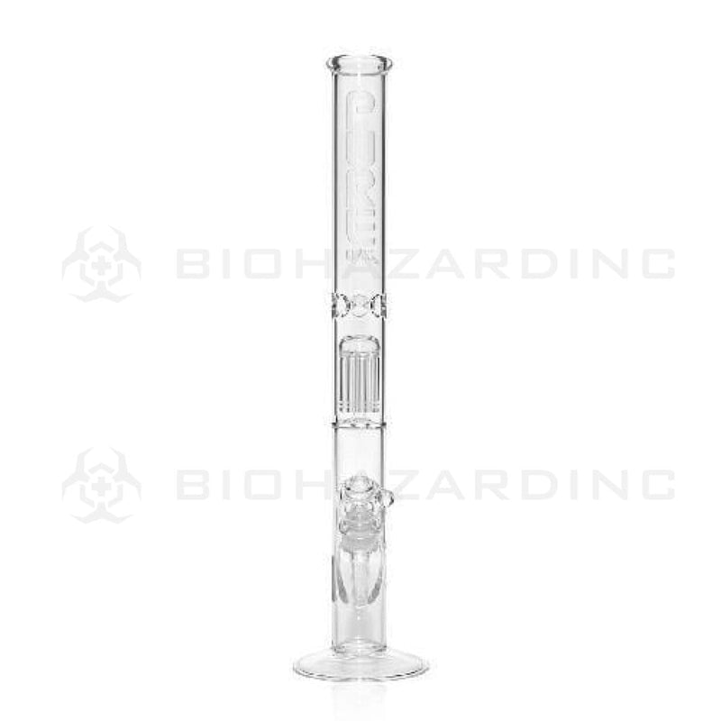 Biohazard Inc Glass Bong 18" PURE Straight w/ 10 Arm Tree Perc - Clear