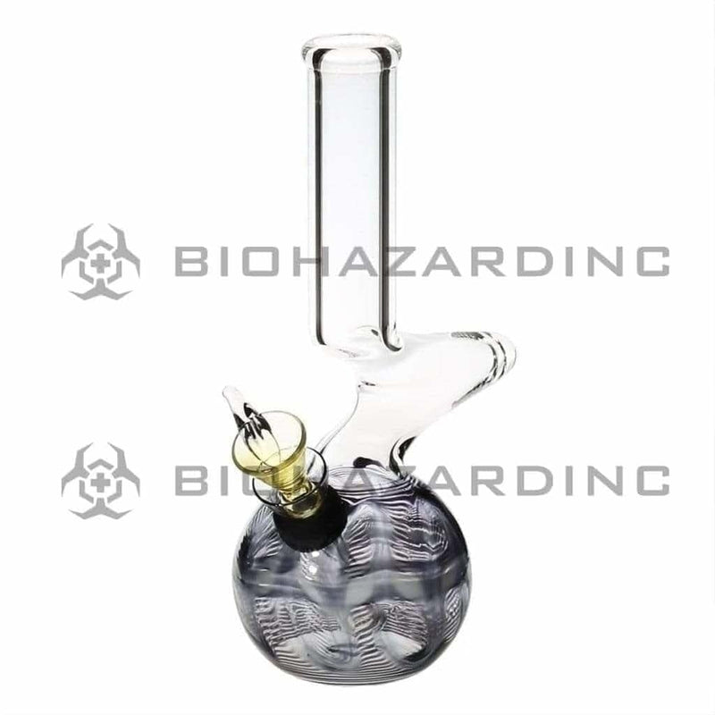 Biohazard Inc Glass Bong 6" Elbow Water Pipe w/ Slide - Black Rake