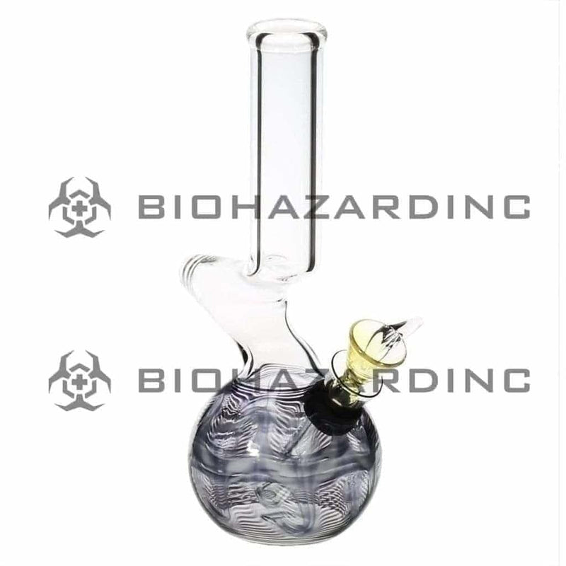 Biohazard Inc Glass Bong 6" Elbow Water Pipe w/ Slide - Black Rake