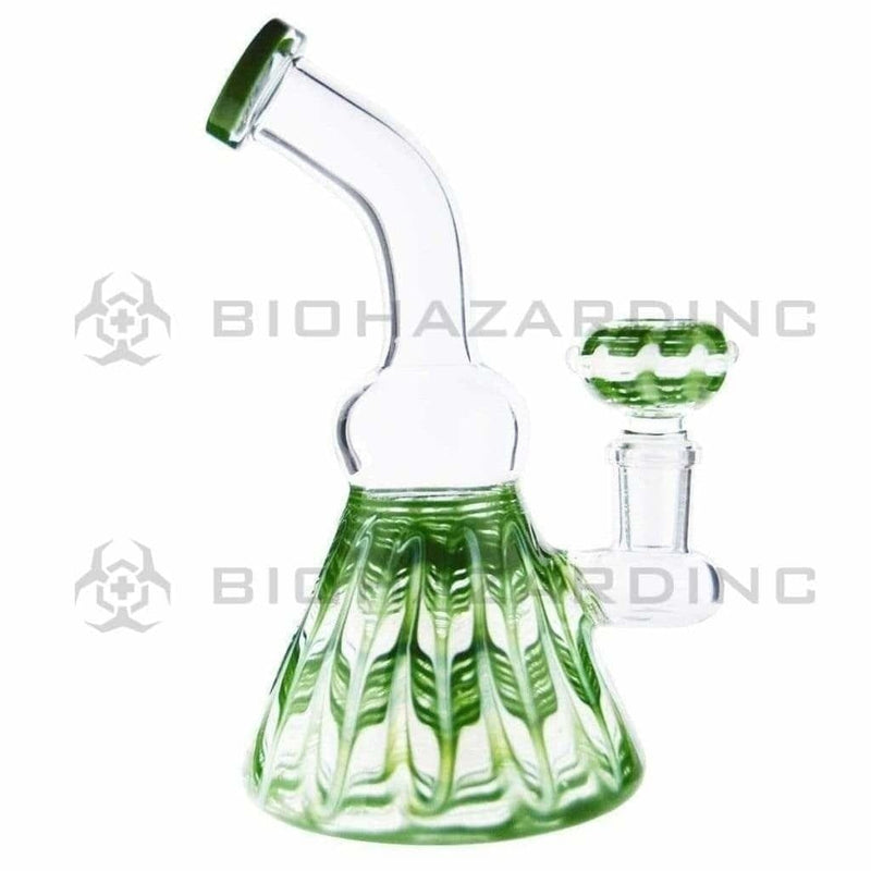 Biohazard Inc Glass Bong 6" Wrap & Rake Beaker Bong - Green