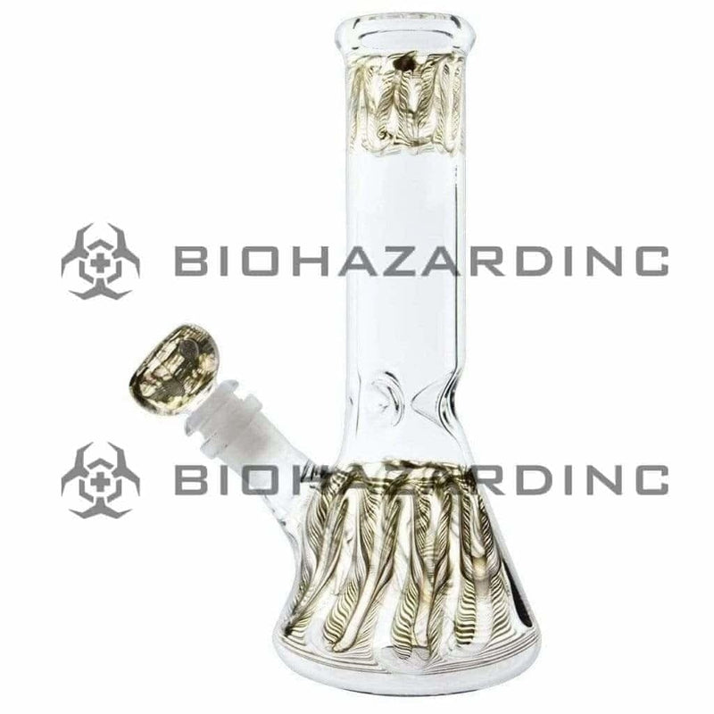 Biohazard Inc Glass Bong 8" Beaker - Black Wrap & Rake