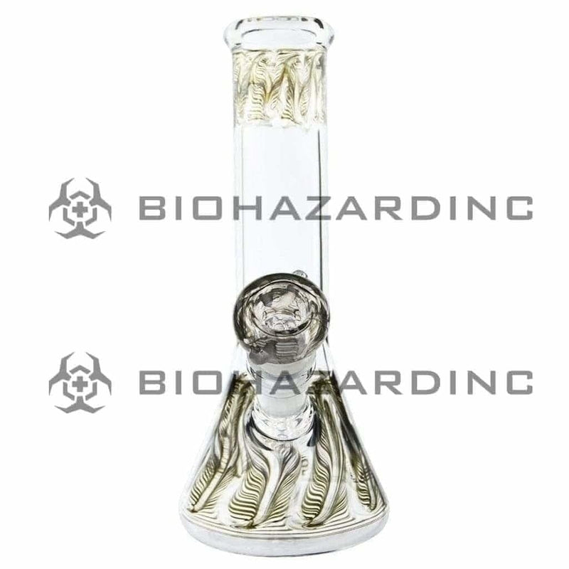 Biohazard Inc Glass Bong 8" Beaker - Black Wrap & Rake