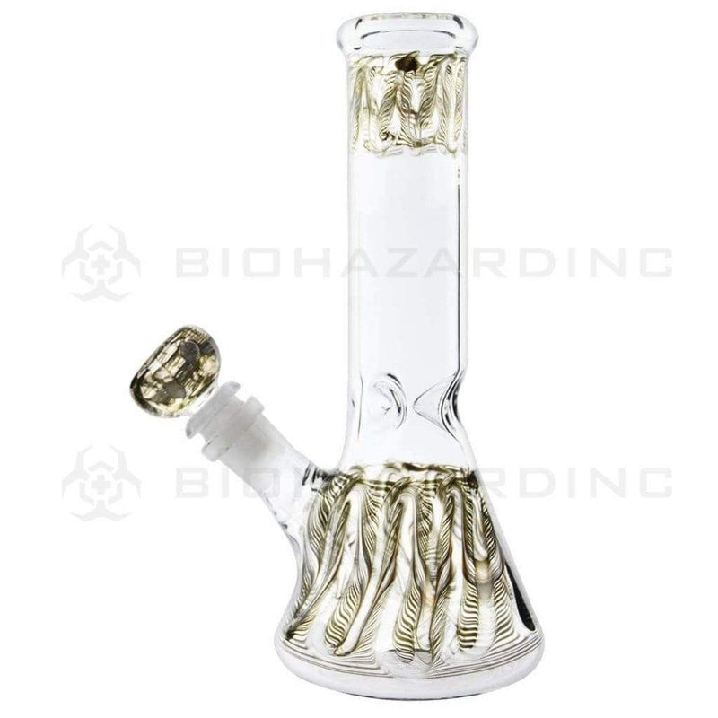 Biohazard Inc Glass Bong 8" Beaker - Mix Wrap & Rake