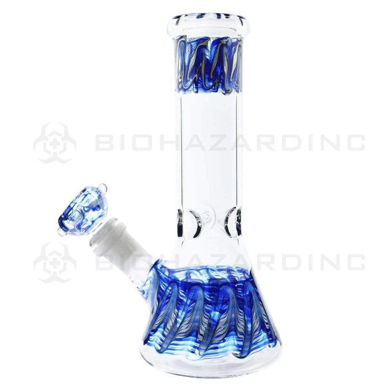 Biohazard Inc Glass Bong 8" Beaker - Mix Wrap & Rake