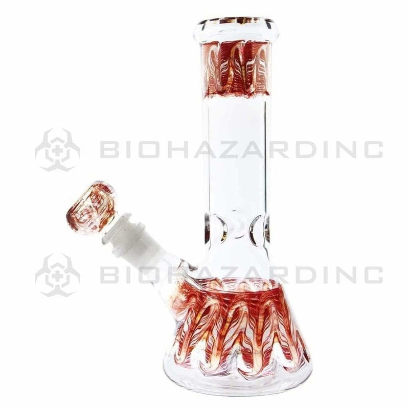 Biohazard Inc Glass Bong 8" Beaker - Mix Wrap & Rake