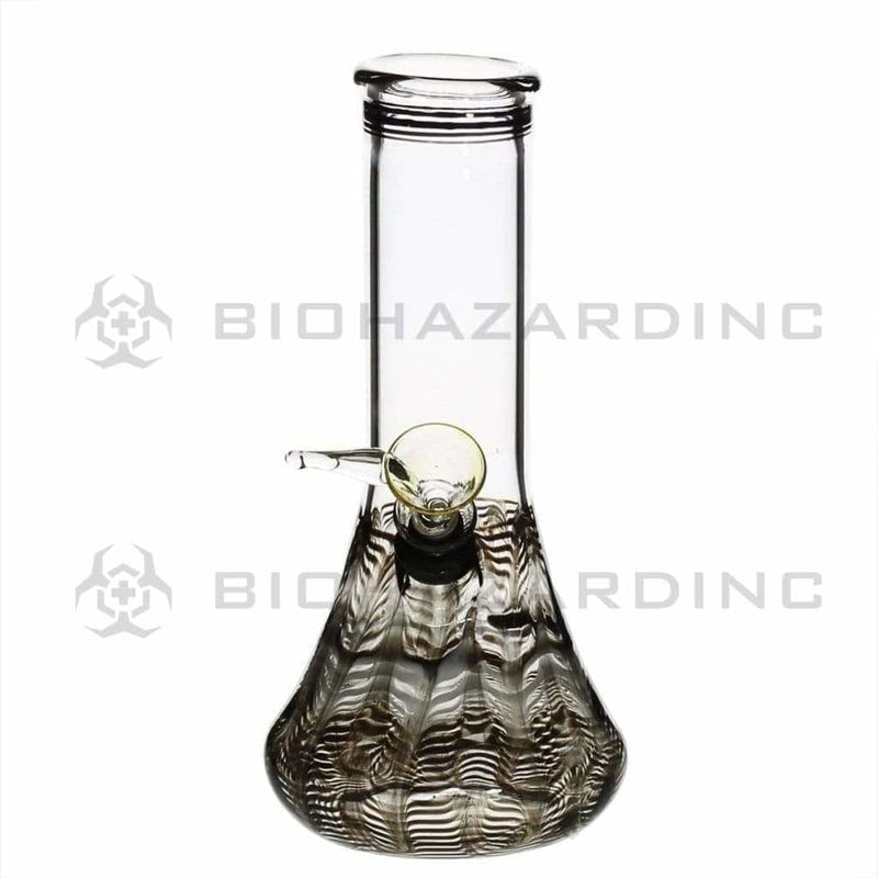 Biohazard Inc Glass Bong 8" Beaker Water Pipe w/ Slide - Black Rake