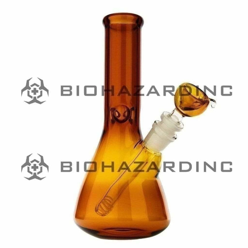 Biohazard Inc Glass Bong 9" Beaker Water Pipe - Amber