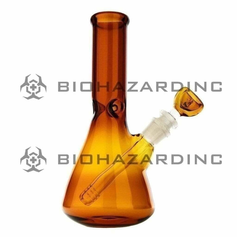 Biohazard Inc Glass Bong 9" Beaker Water Pipe - Amber