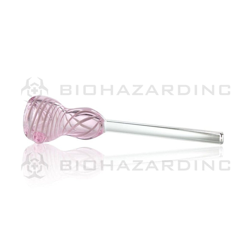 Biohazard Inc Glass Bowl Bowl Slide - Pink With White Swirl