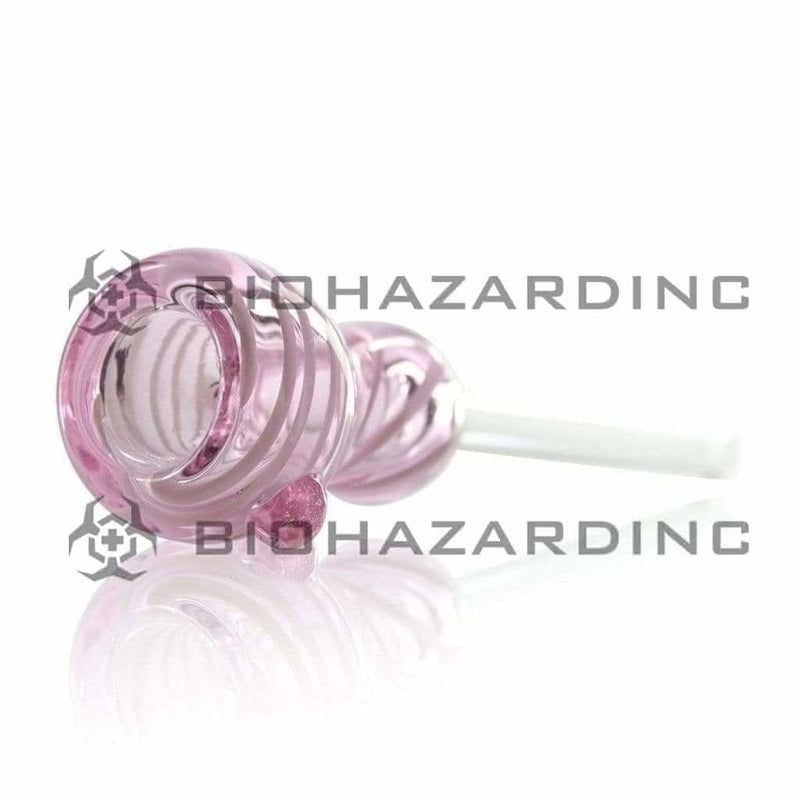 Biohazard Inc Glass Bowl Bowl Slide - Pink With White Swirl