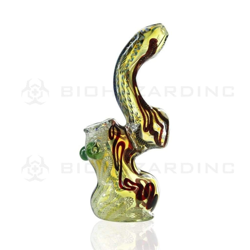 Biohazard Inc Glass Bubbler 9" Dichro Lined Assorted Bubbler w/ Marbles