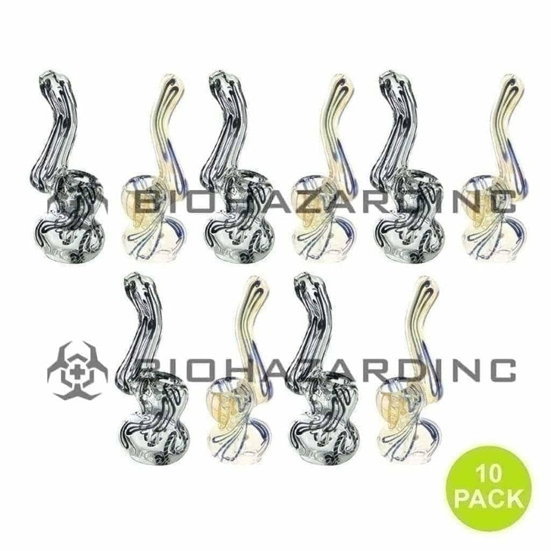 Biohazard Inc Glass Bubbler X-Mini Assorted Bubbler - 10 Count