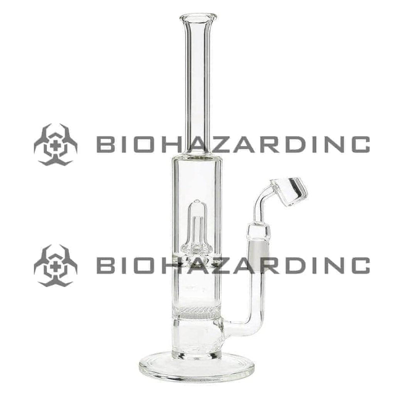 Biohazard Inc Glass Dab Rig 10" Water Pipe Shower Head + Honeycomb Perc 14mm