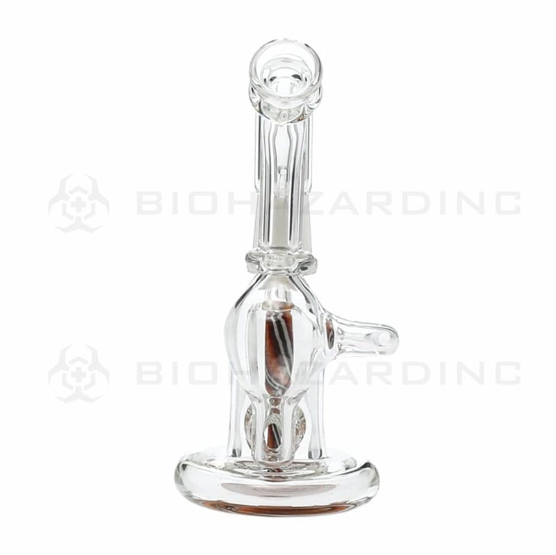 Biohazard Inc Glass Dab Rig 4" Micro Orb Recycler Dab Rig 10mm - Blue Reversal