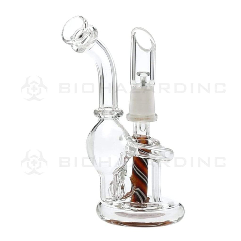 Biohazard Inc Glass Dab Rig 4" Micro Orb Recycler Dab Rig 10mm - Blue Reversal