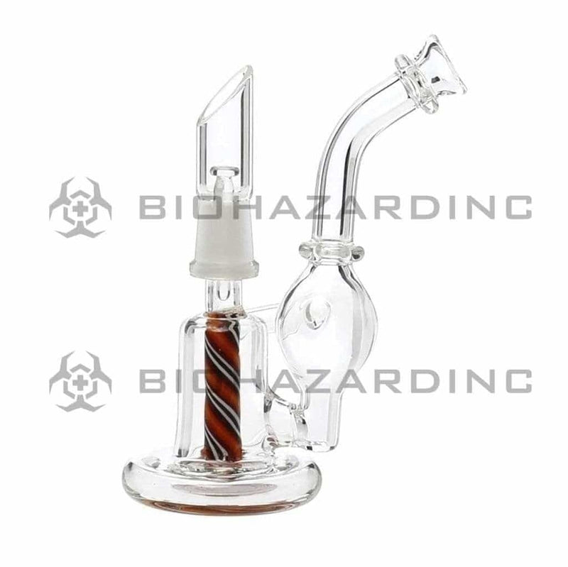 Biohazard Inc Glass Dab Rig 4" Micro Orb Recycler Dab Rig 10mm - Blue Reversal