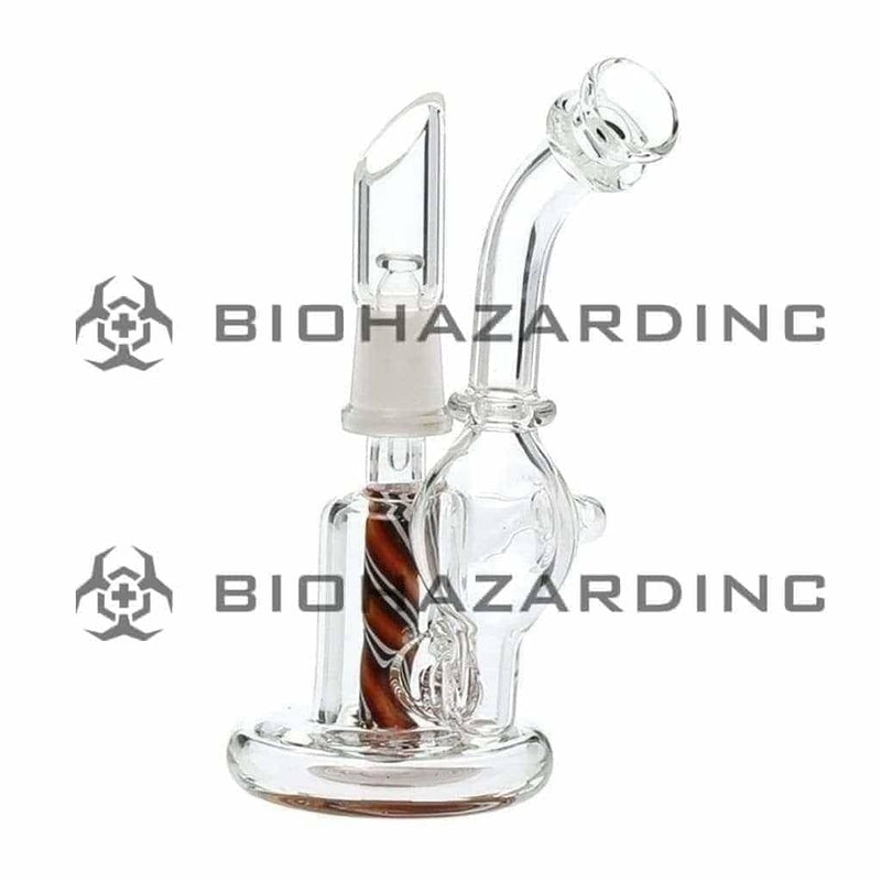 Biohazard Inc Glass Dab Rig 4" Micro Orb Recycler Dab Rig 10mm - Blue Reversal