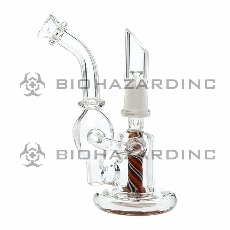 Biohazard Inc Glass Dab Rig 4" Micro Orb Recycler Dab Rig 10mm - Blue Reversal