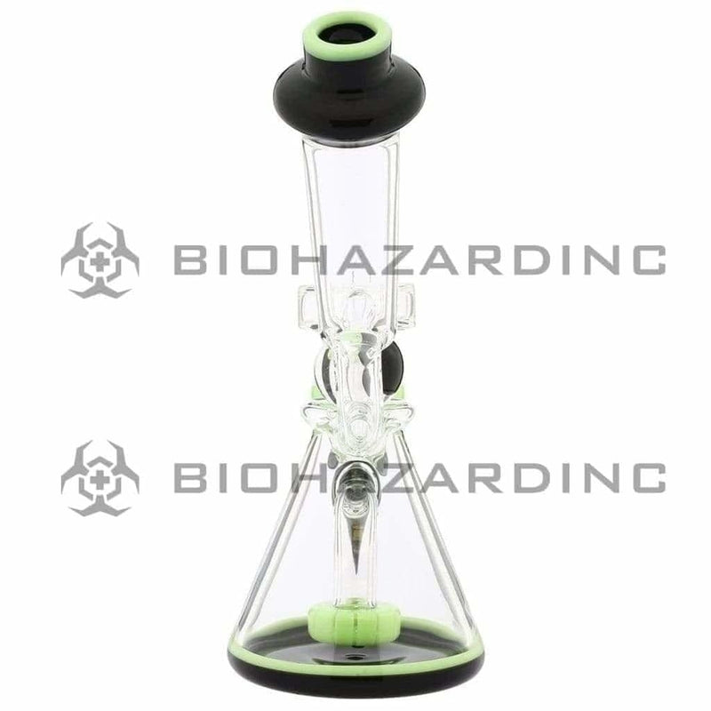 Biohazard Inc Glass Dab Rig Water Pipe 8" Showerhead Rig Dichro Marble Beaker Slyme