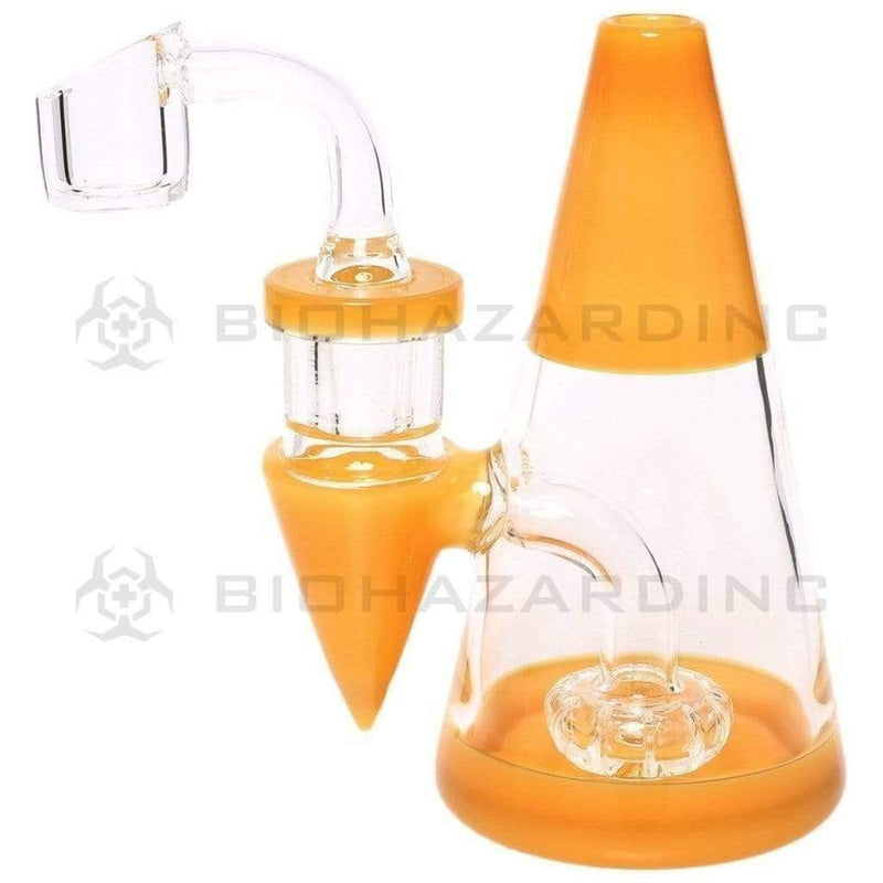 Biohazard Inc Glass Dab Rig Water Pipe Minimalist 5" Rig Yellow Jade