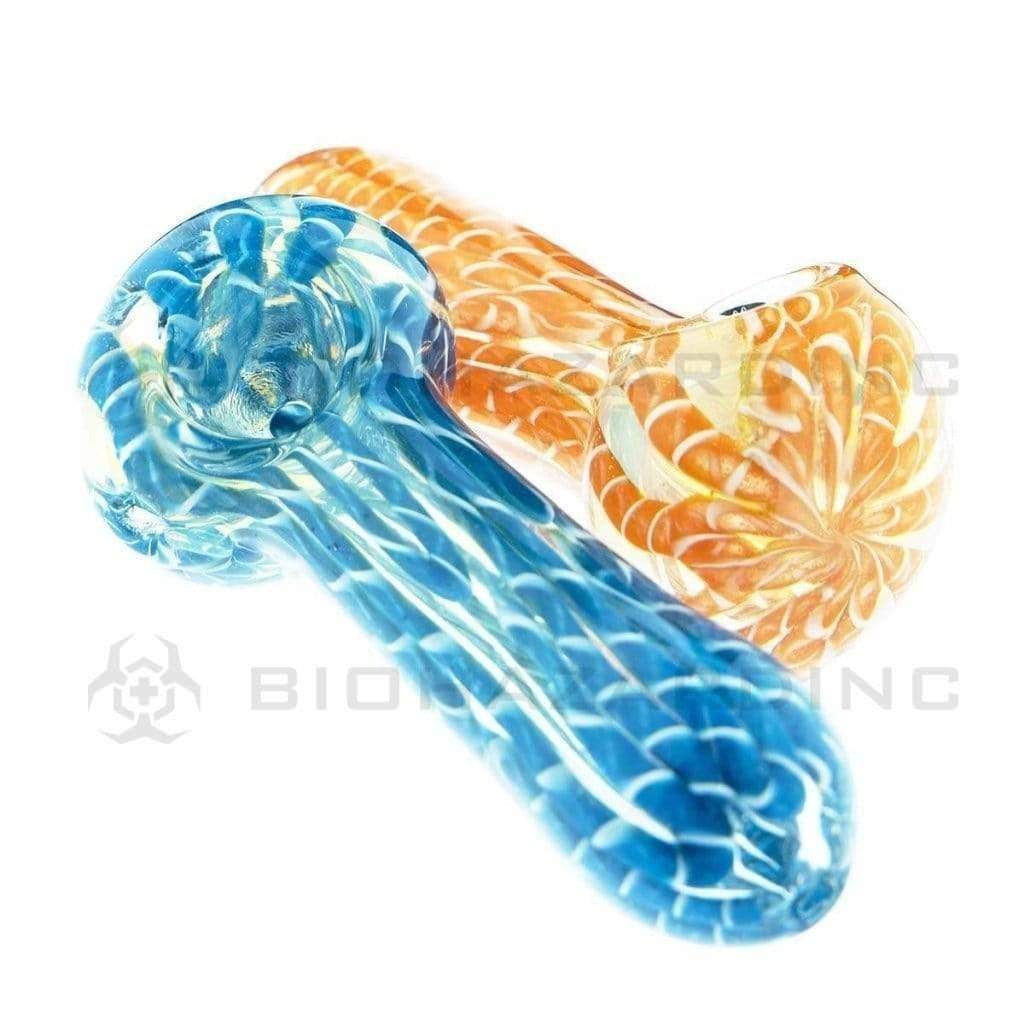 Biohazard Inc Glass Hand Pipe 3" Latticino Handpipe - Assorted Colors