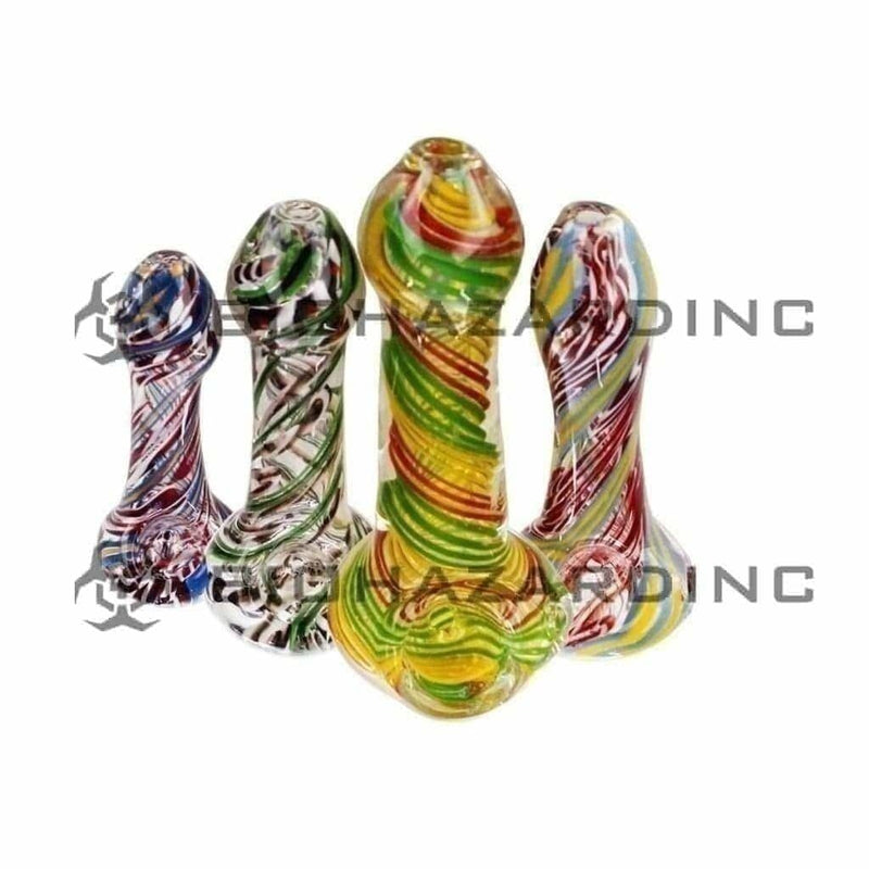 Biohazard Inc Glass Hand Pipe 4"-6" Assorted Hand Pipe -10 Count