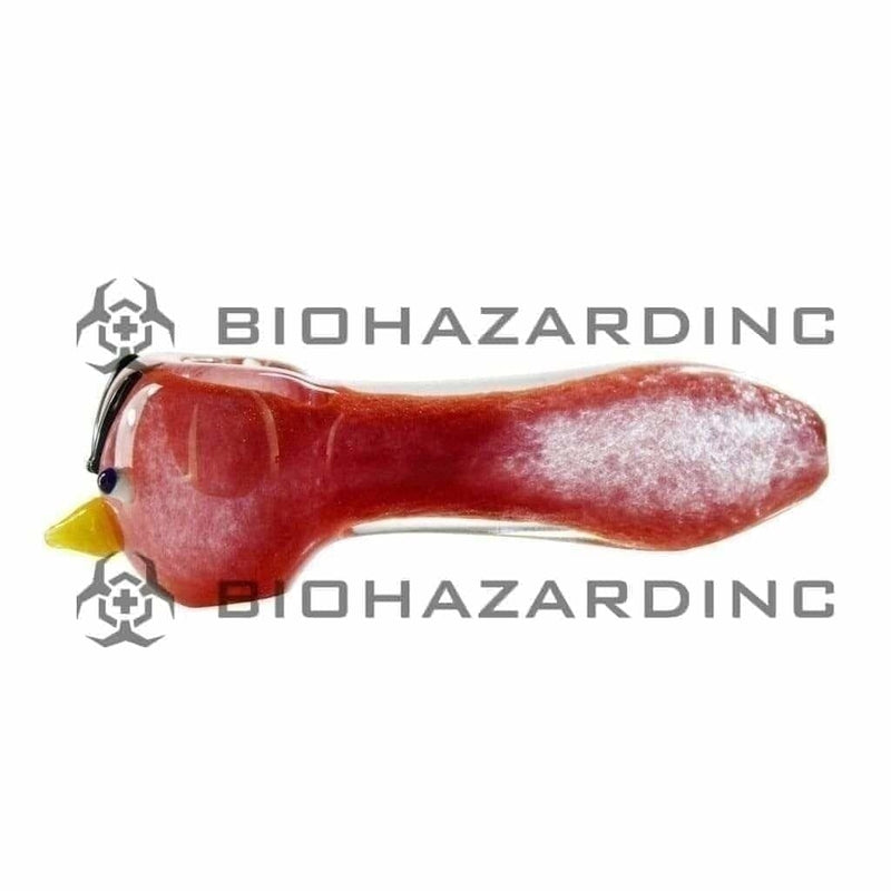 Biohazard Inc Glass Hand Pipe 5" Bird Hand Pipe - Red