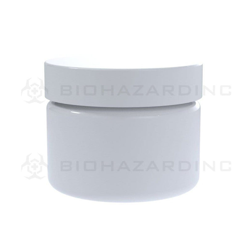 Biohazard Inc Glass Jar White Glass Jar White Cap - 2oz - 240 Count