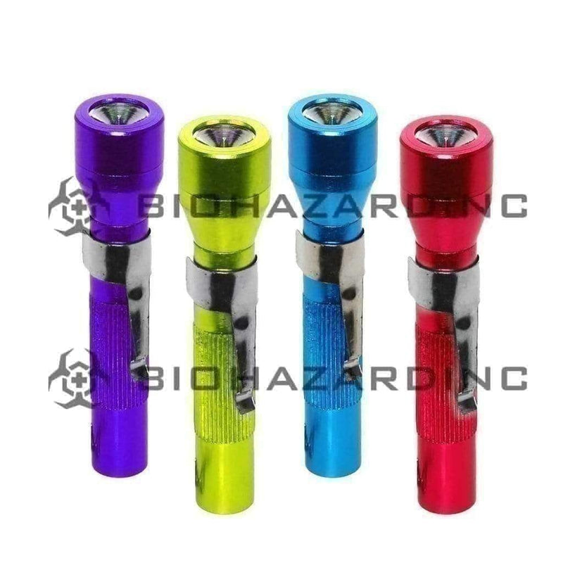 Biohazard Inc Metal Hand Pipe 3 1/2" Metal Flashlight Pipe Assorted