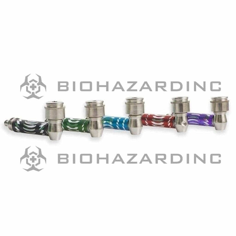 Biohazard Inc Metal Hand Pipe 3" Metal Diamond Cut Pipe - Assorted