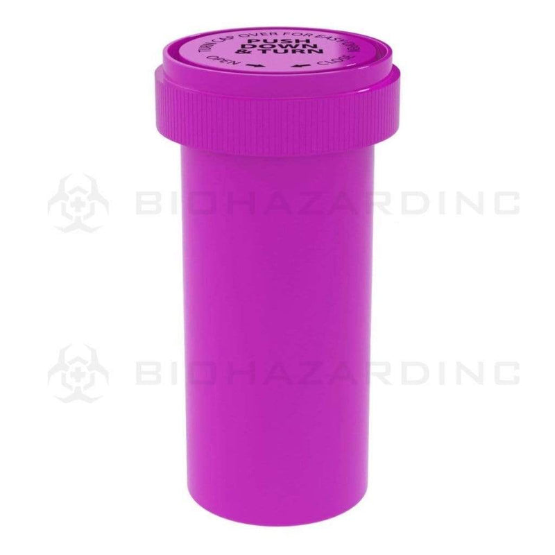 Biohazard Inc Reversible Cap Vial 40 Dram - Reversible Vial 150 Count - Opaque Pink