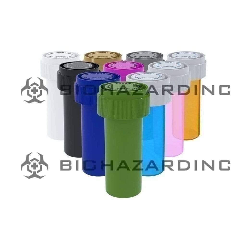 Biohazard Inc Reversible Cap Vial Assorted Colors Reversible Cap Vial 08 Dram - 410 Count