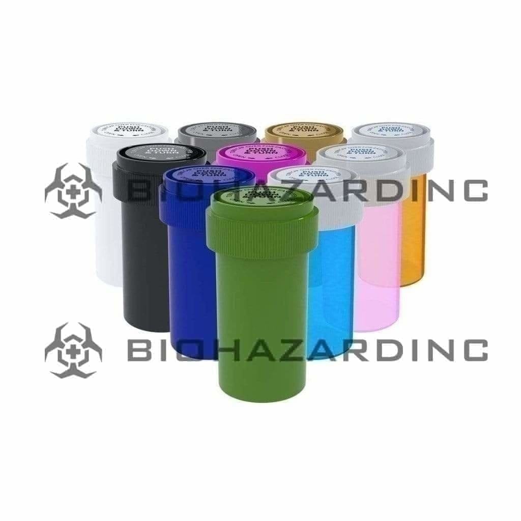 Biohazard Inc Reversible Cap Vial Assorted Colors Reversible Cap Vial 13 Dram - 275 Count