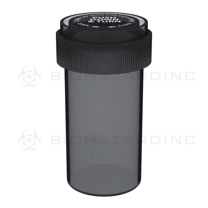 Biohazard Inc Reversible Cap Vial Black Reversible Cap Vial 13 Dram - 275 Count