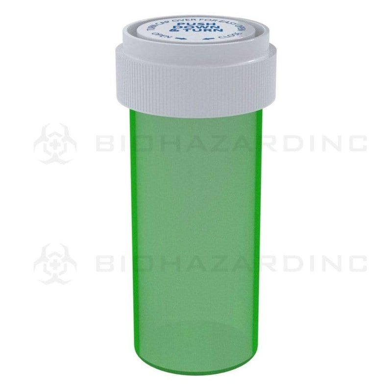 Biohazard Inc Reversible Cap Vial Green Reversible Cap Vial 16 Dram - 230 Count