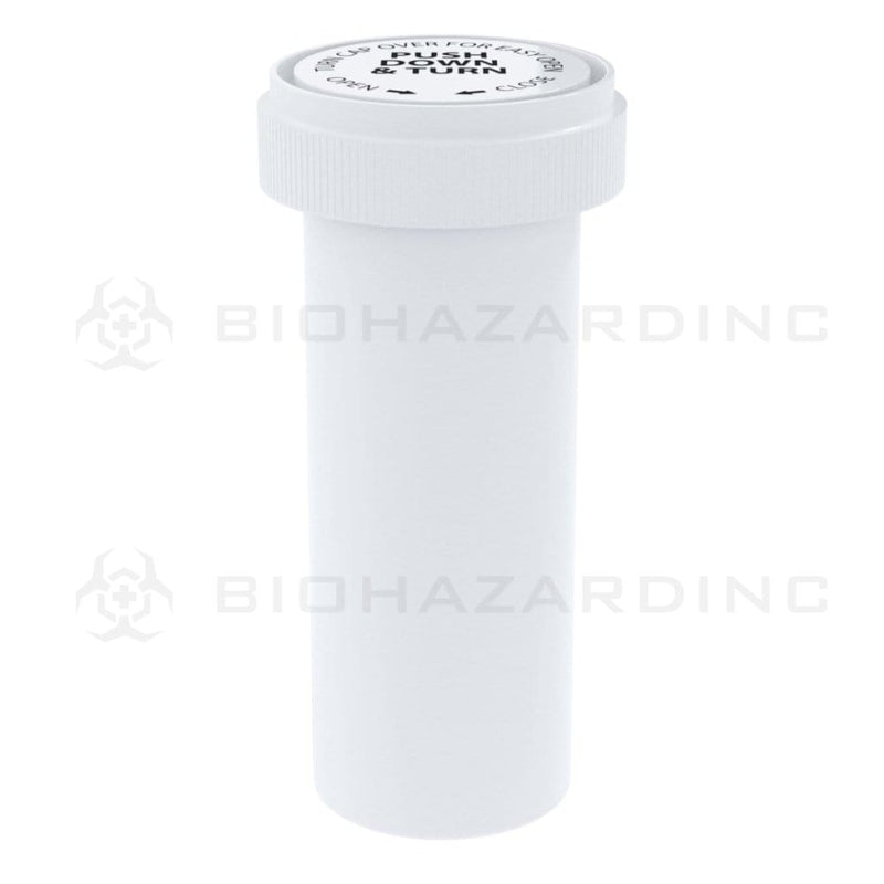 Biohazard Inc Reversible Cap Vial Solid White Reversible Cap Vial 30 Dram - 190 Count