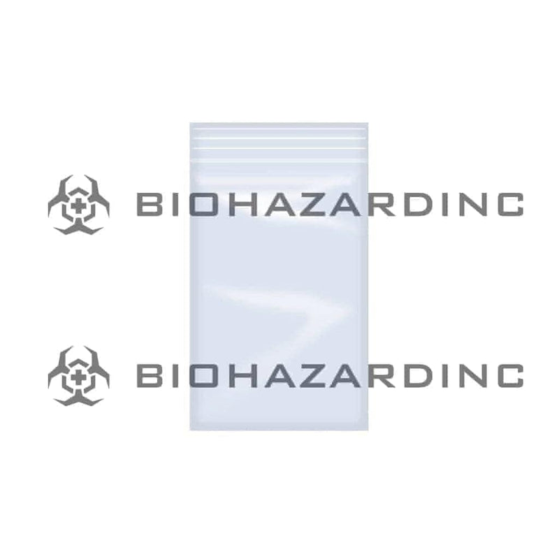 Biohazard Inc Storage Bag 2" x 3" Zip Lock Bag - 1,000 Count