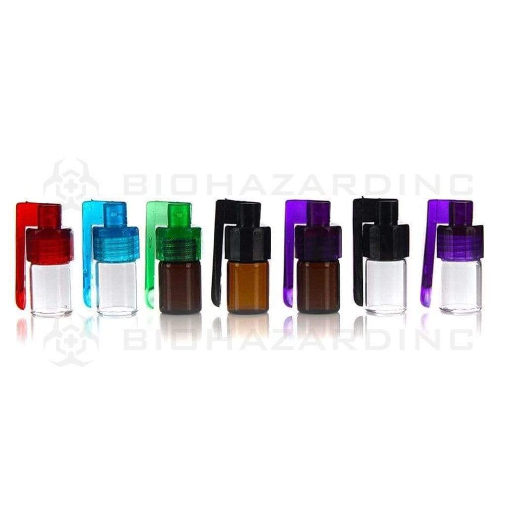 Biohazard Inc Storage Bullet Bullet Glass Vial w/ Scooper Top - Assorted Colors