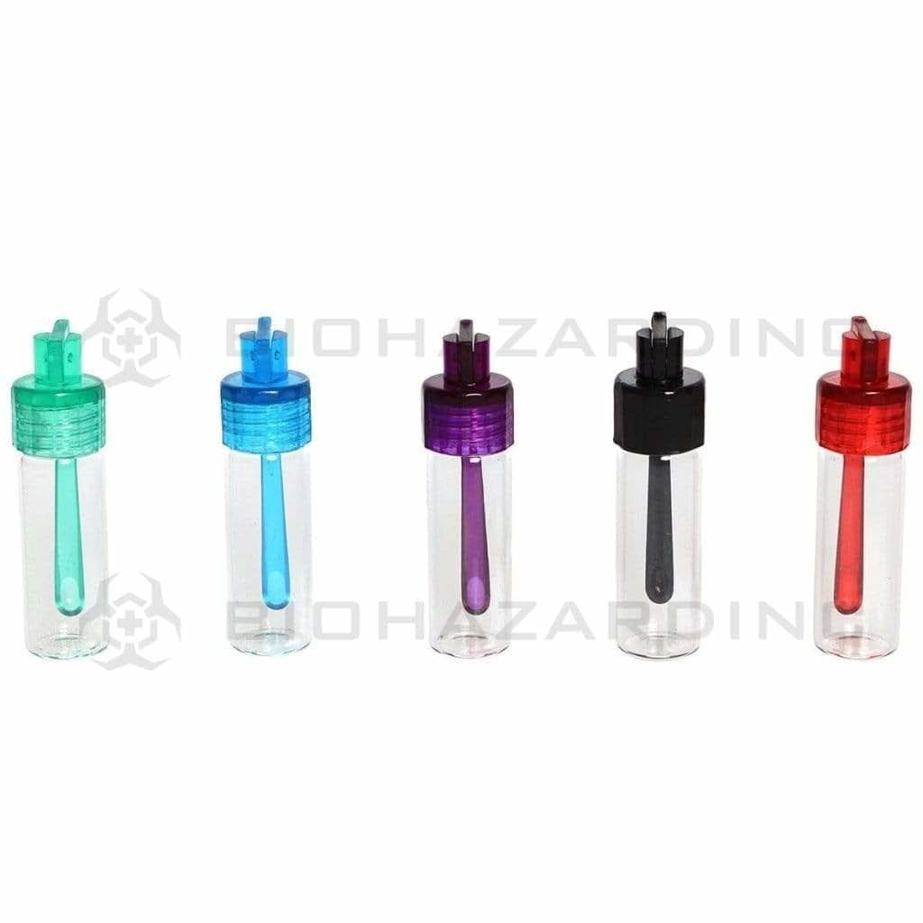 Biohazard Inc Storage Bullet Bullet Glass Vial w/ Scooper Top - Assorted Colors