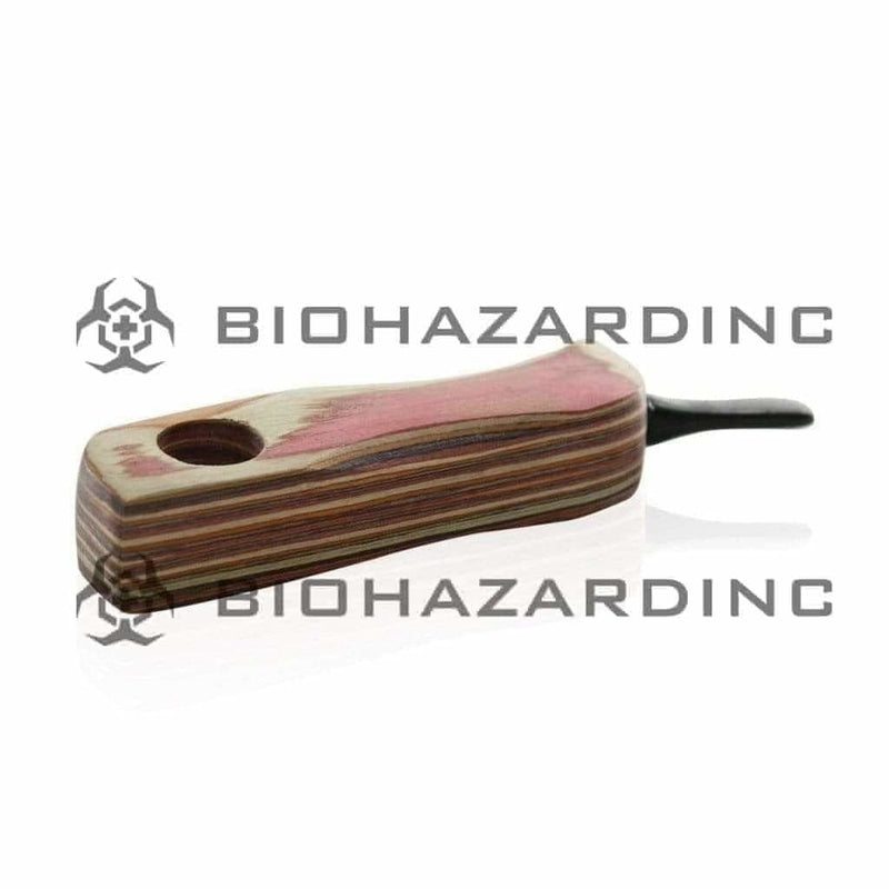 Biohazard Inc Wood Hand Pipe Rasta Wood Pipe - Style 5