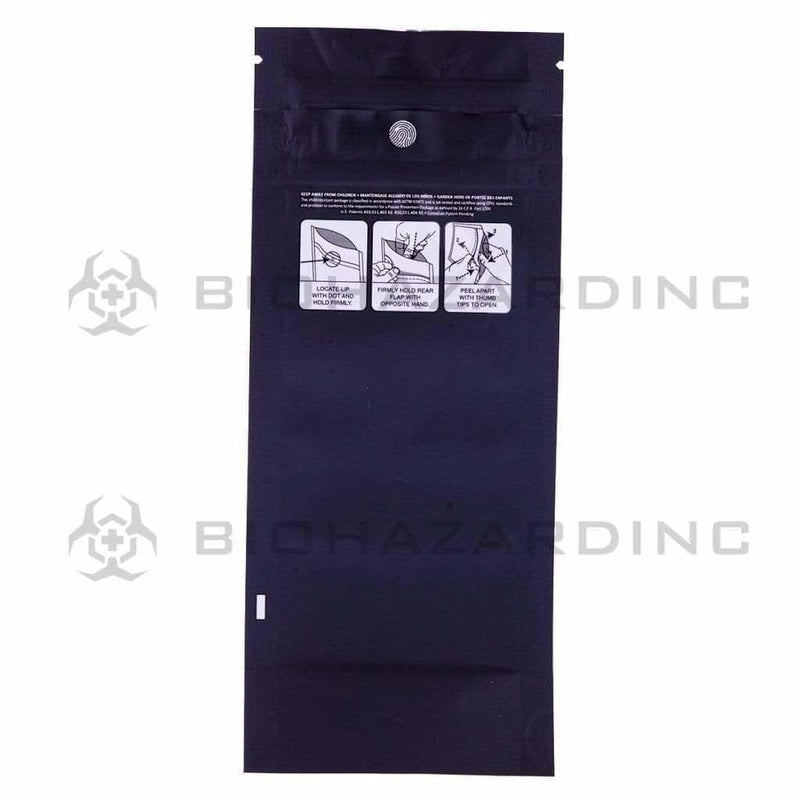 Biohazard Inc Child Resistant Mylar Bag Black Mylar Bags for Pre-Roll/Syringe 3in x 7.3in - 1,000 Count (Child Resistant & Tamper Evident)