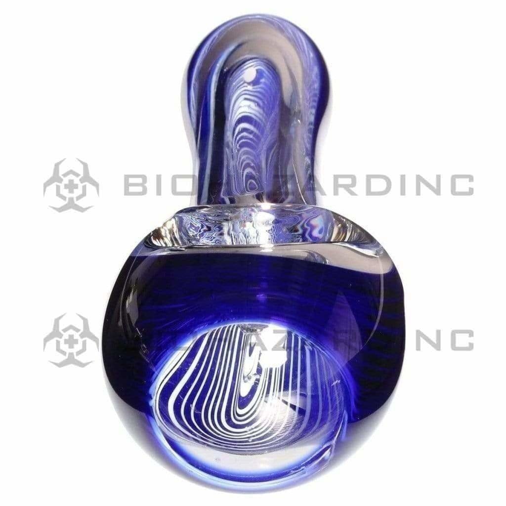 Biohazard Inc Glass Hand Pipe Blue And Clear Hand Pipe